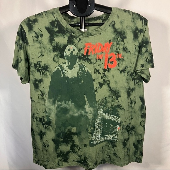 Friday the 13th Camo Green Graphic Tee, womens size XXL - Picture 1 of 4